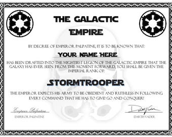 Stormtrooper Certificate - Digital Download