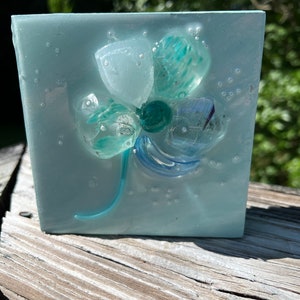 Glass flower, shades of blue