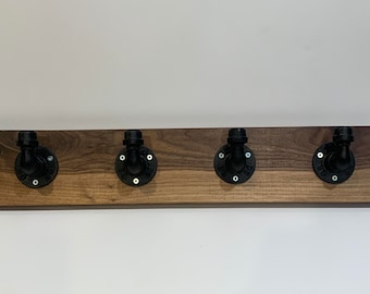 Handcrafted rustic farmhouse industrial pipe coat rack