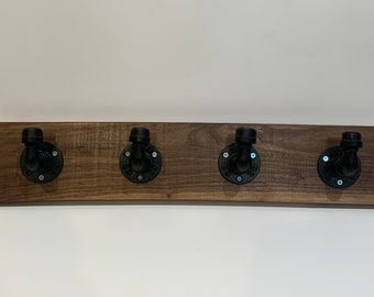 Handcrafted rustic farmhouse industrial pipe coat rack