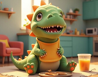 Dino love breakfast