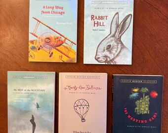 Set of 5 Puffin Modern Classics (Westing Game, 21 Balloons, Rabbit Hill, etc.) Puffin Books, 2003-2005