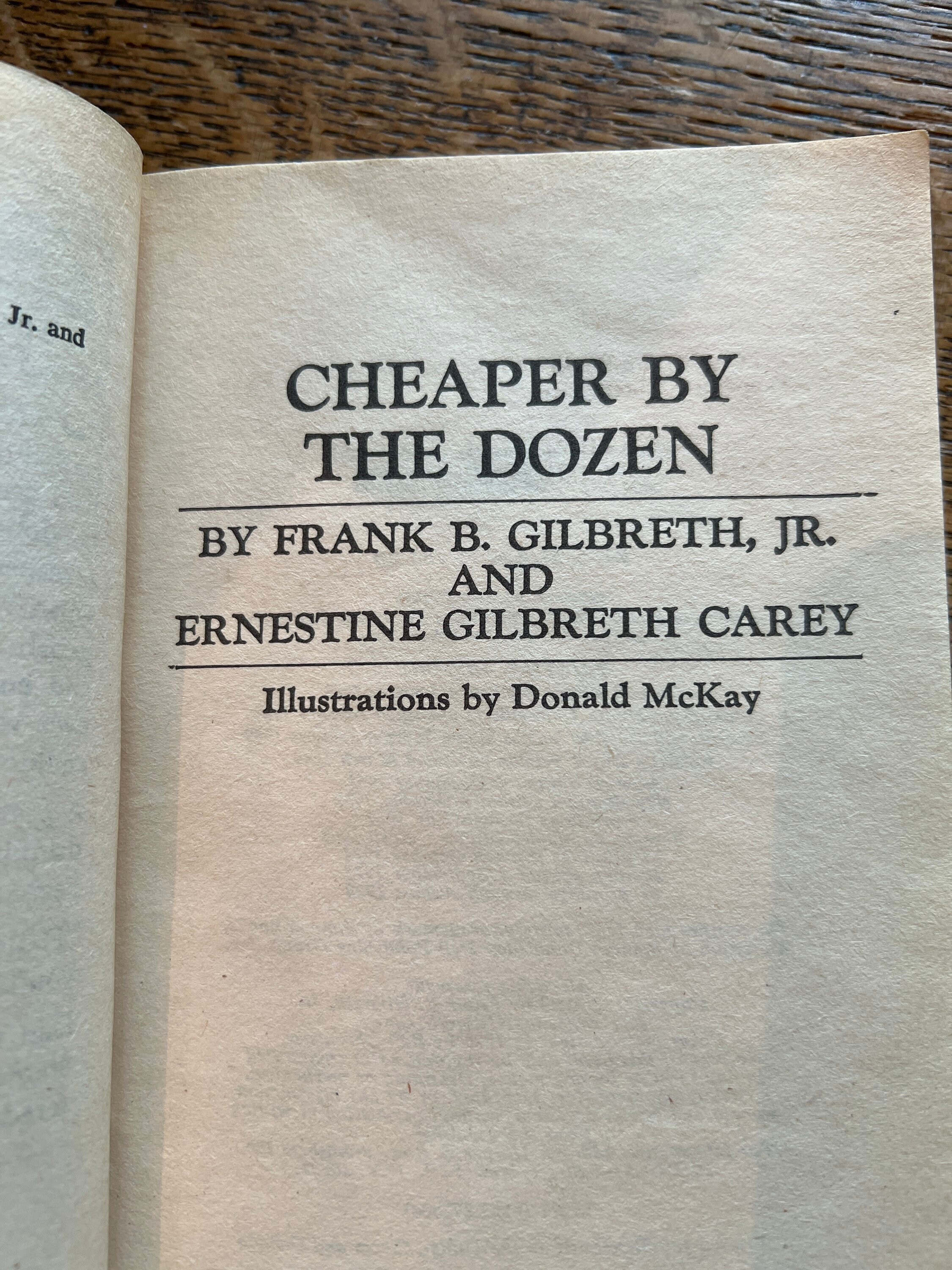 Cheaper by the Dozen by Frank Gilbreth and Ernestine Gilbreth Etsy