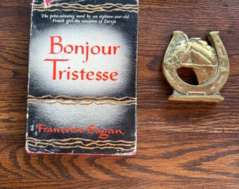 Bonjour Tristesse by Francoise Sagan (E. P. Dutton & Company, 1955) Vintage hardcover book with dust jacket
