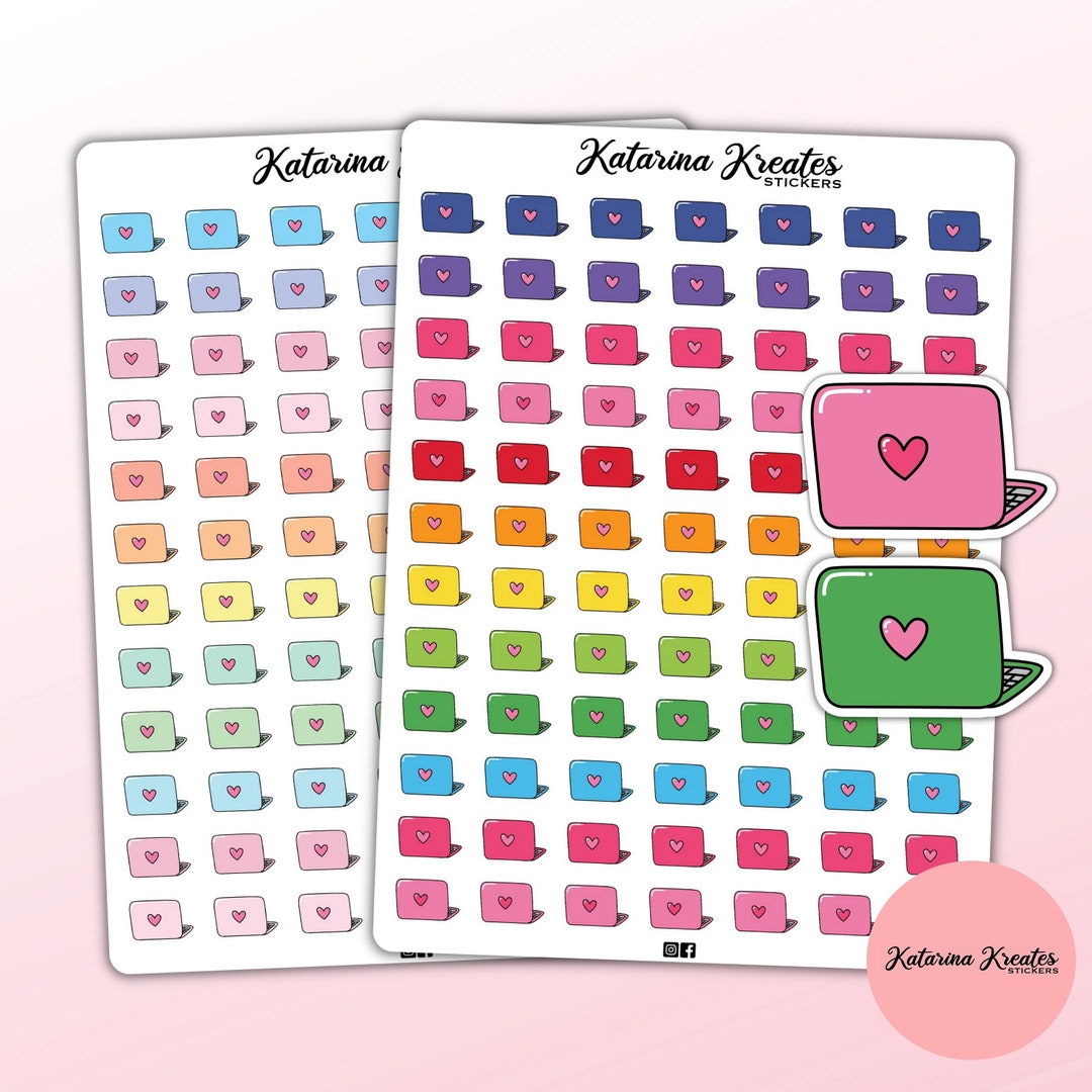 Colorful Laptop Stickers Removable Matte or Clear Gloss Etsy