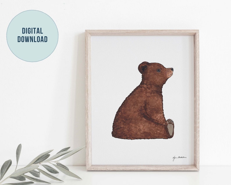 Woodland Baby Bear Nursery Printable