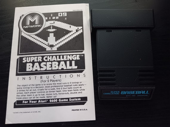 Vintage Super Challenge Baseball Atari Video Game Cartridge
