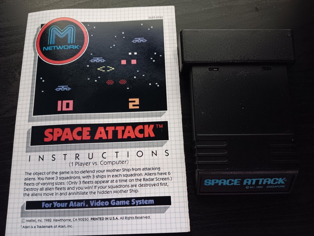 Space Attack Label Space Attack Vintage Atari Video Game Cartridge and Manual - Etsy