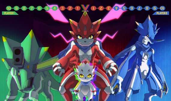 Gammamon RGB Single Player Playmat Digimon Card Game TCG - Etsy