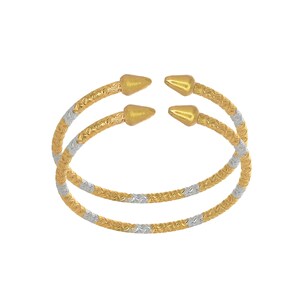 Two Tone Zig Zag Cone West Indian Bangles, Stackable Bangles, Diamond Cut Bracelet, Statement Jewelry, Gift for Her