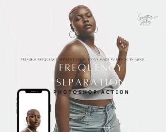 Melanin Skin Retouching Photoshop Action, Median Frequency Separation for Black Skin Tones, Skin Smoothing Actions for Portrait Editors
