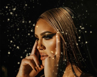 50 Gold Glitter Photo Overlays, 50 Realistic JPG Effects