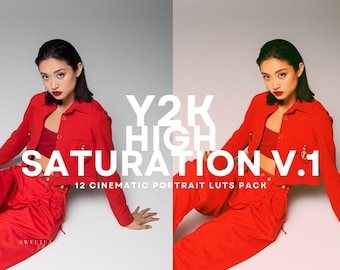 Y2K High Saturation Luts, Cinematic Portrait Effects (12 .cube)