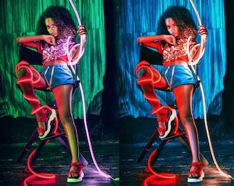 12 Custom Neon Color Luts, Futuristic Photo & Video Effects (Digital Download) | CapCut Lut Presets