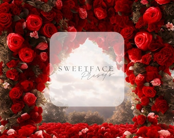 Red Roses Valentine's Day Digital Backdrop (PNG)