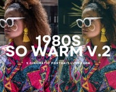1980s So Warm V.2 Cinematic LUTs Pack, Video Photo Color Grading
