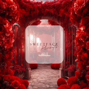 Valentine&#39;s Day Red Wedding Digital Backdrop, Maternity Backdrops, Wedding Backdrops, Valentine&#39;s Backdrops, Party Backdrops,PNG Backdrops