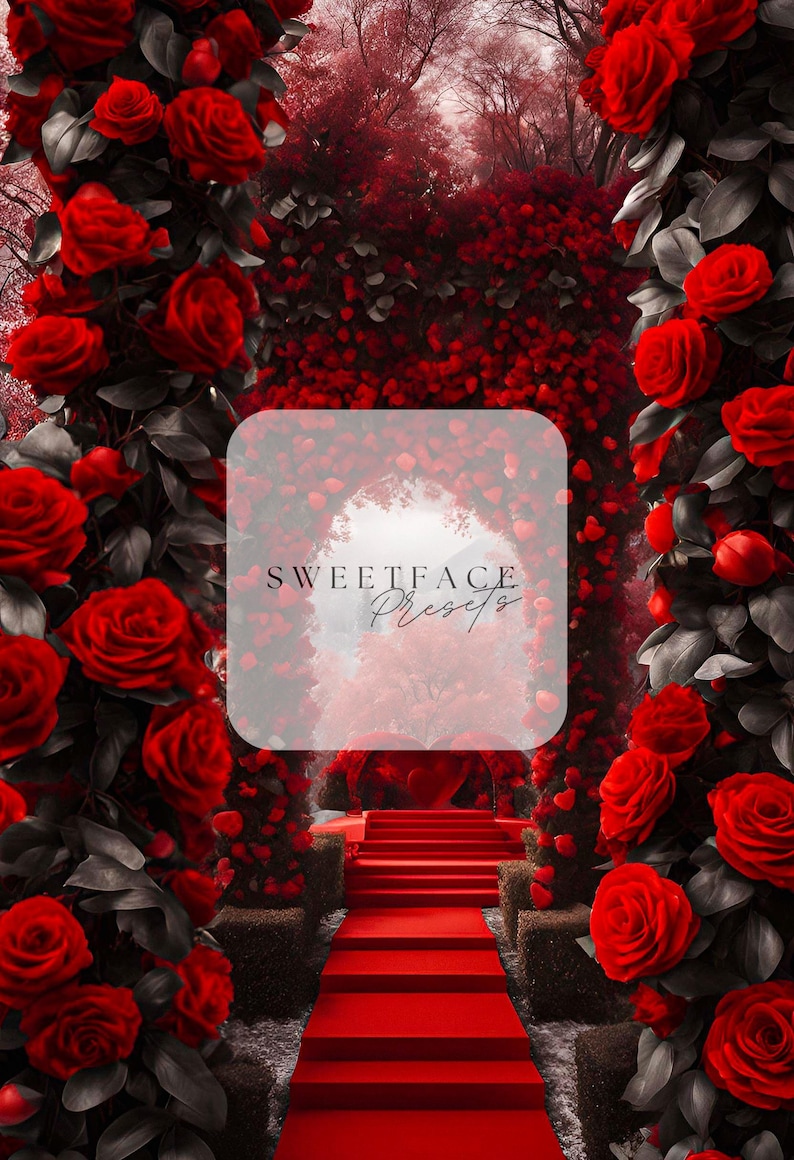 Red Roses Valentine's Day Digital Backdrop, Maternity Backdrops ...
