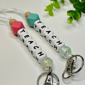 Lanyard/Teacher Lanyard/Beaded Lanyard/Silicone Lanyard/Lanyard Necklace /Badge Holder/Badge Lanyard/Work ID Holder