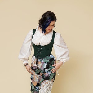 Green Corset, Forest Green Corset, Forest Green Kate Corset, Green Kate Corset