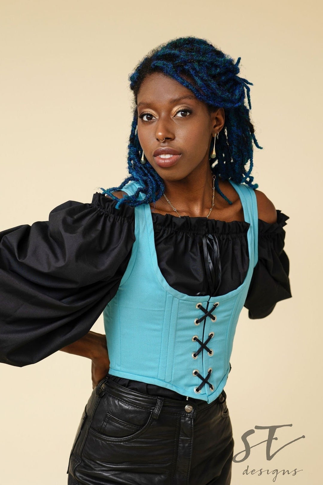 Baby Blue Kate Corset Blue Corset Blue Corset Shirt Etsy