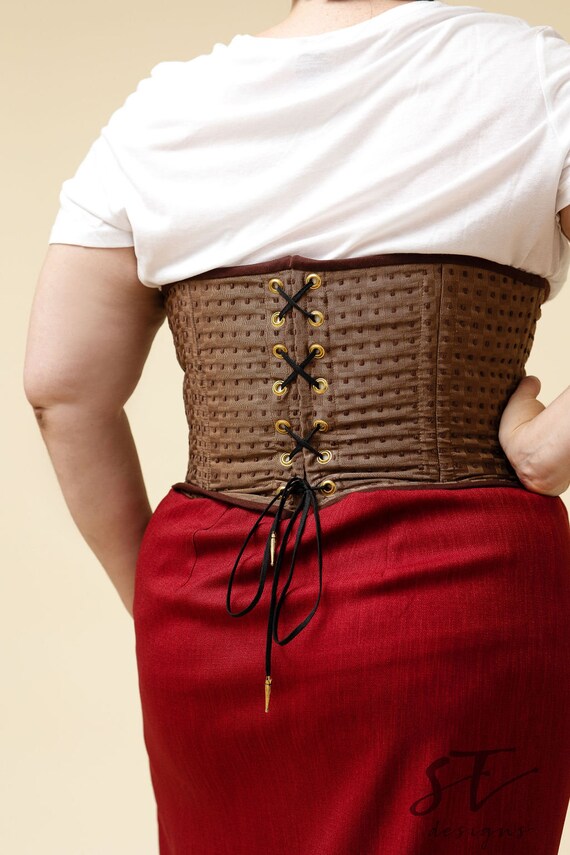 Corset élastique Femme Ceinture Waspie Corset Femme - Lacets Réglables Et Bande élastique Confortable Gainage Costume Halloween