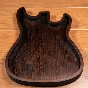 Handmade Peruvian Walnut Wood "Fender Stratocaster" Style Guitar Catch All and Pick Tray