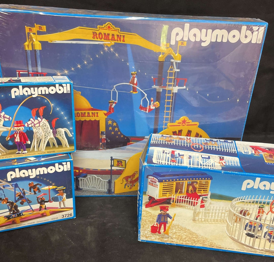 Vintage Playmobil Circus Set 3720 3726 3727 3742 NIB Etsy