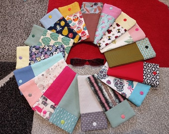 Etui à lunettes ou Pochette Range lunettes de vue ou lunettes de soleil souple molletonné Anti Rayure idéal pour Fête ou Idée cadeau de Noël