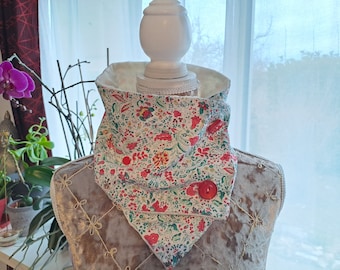 Calentador de cuello, redecilla para el cuello, cuello para adultos, botón y bufanda a presión, bufanda estampada en rojo y verde, moderno forro polar cálido
