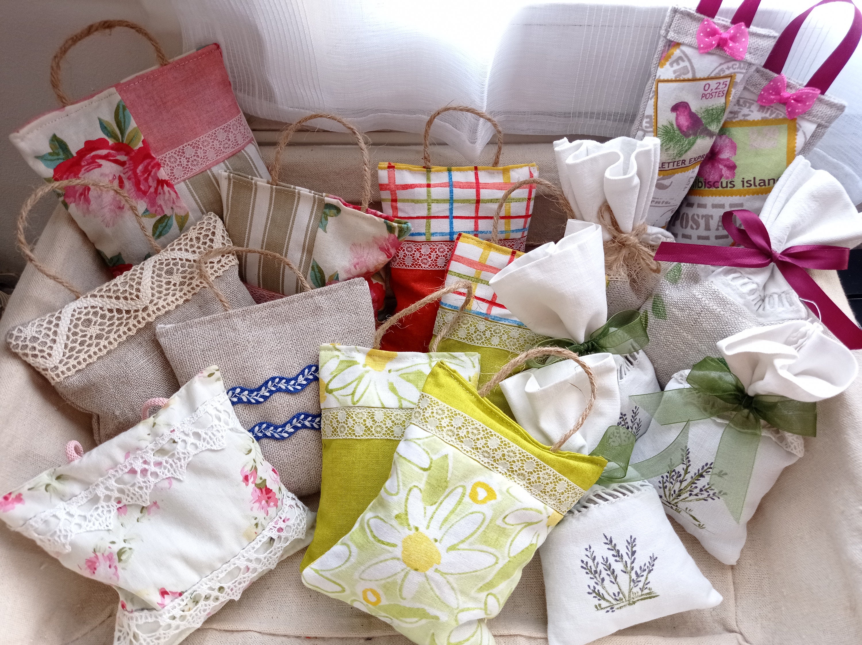 Lot De 10 Sachets De Lavande Vides à Remplir - Sachets En Gaze De