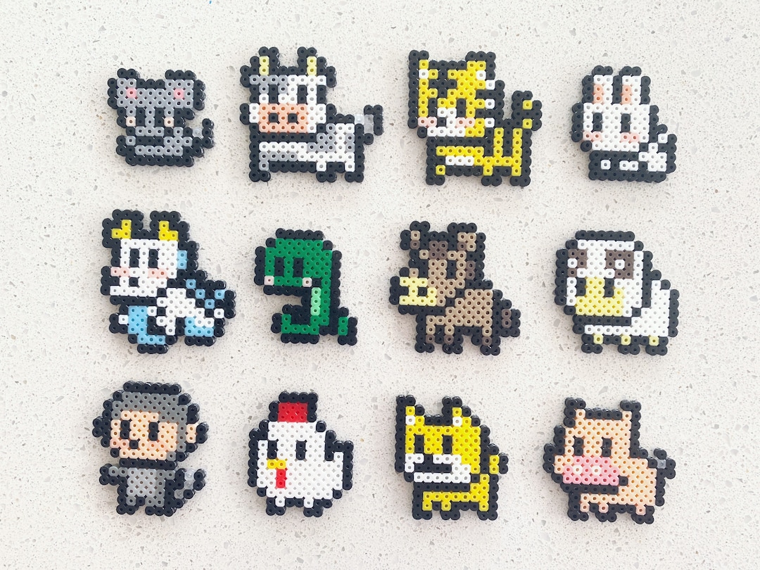 Zodiac Mini Animals-pixel Perler Beads Art, Can Be Fridge Magnet
