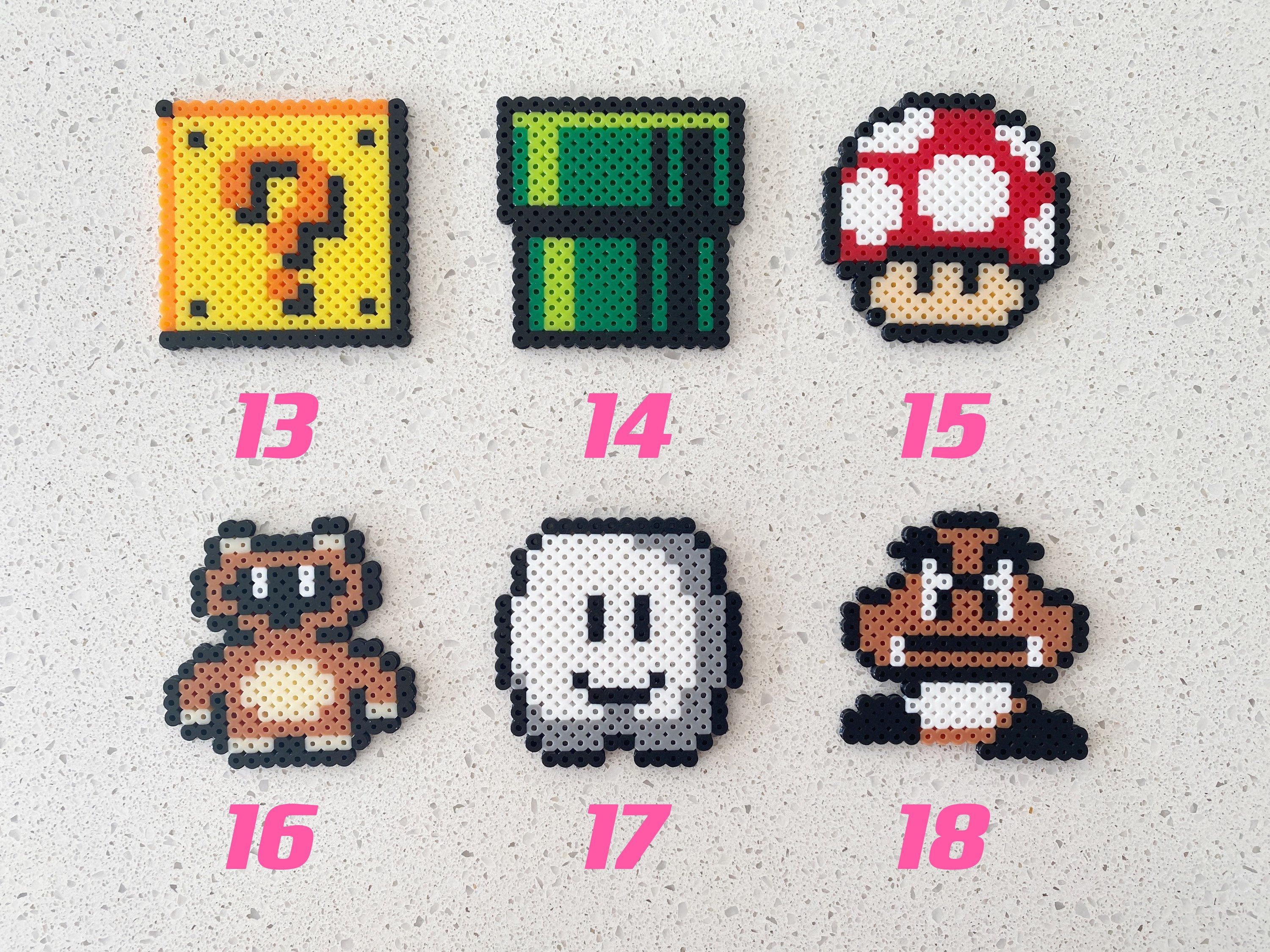 Super Mario Bros Elements Perler Beads Art Nintendo Video Etsy Canada