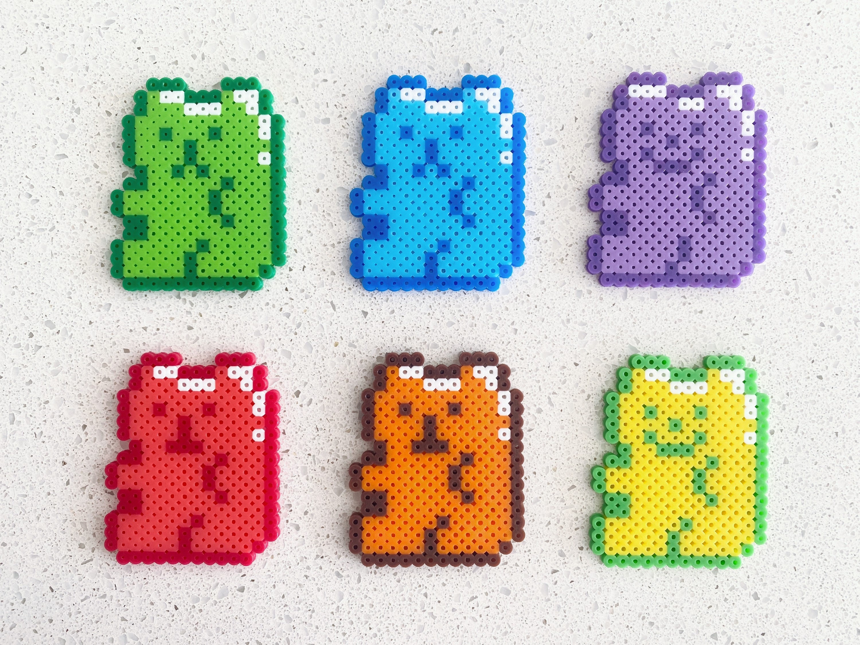 Orange Rainbow Friends Perler Charm Perler Bead Pattern, Bead Sprites