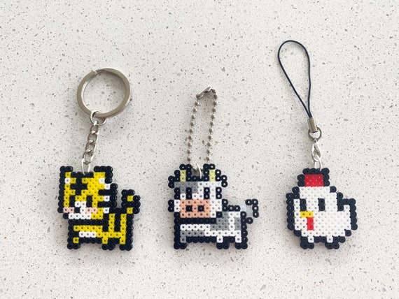 White Bunny Pixel Perler Beads Art, Can Be Fridge Magnet, Keychain, Phone  Charm and Badge 