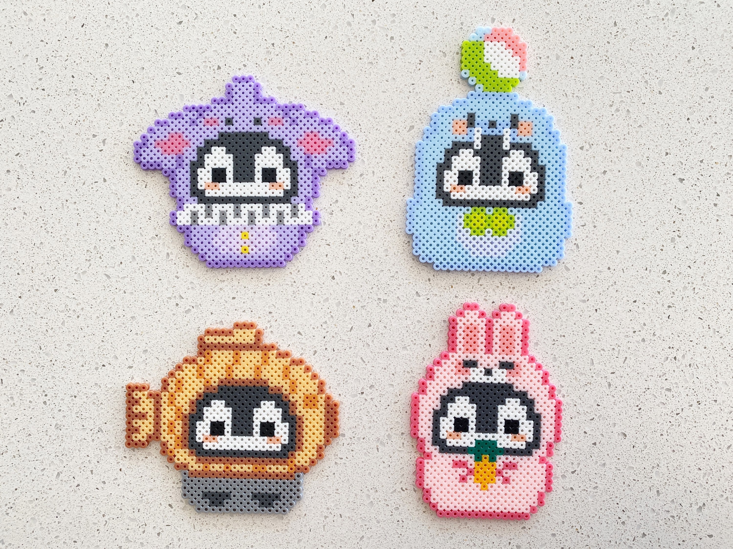 Animal Perler Bead Art  Keychain, Earrings, Magnet, Pin, or Plain -  BrittanyLovesArt