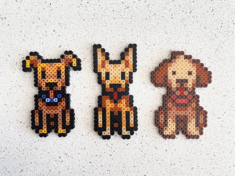 Stardew Valley Cats and Dogs pets pixel Perler Beads Art Etsy