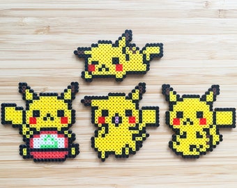 Perler Beads Crafts- Pokémon Character Pikachu- Can be Fridge Magnet, Keychain, Phone Charm and