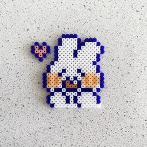 White Bunny Pixel Perler Beads Art Can Be Fridge Magnet - Etsy