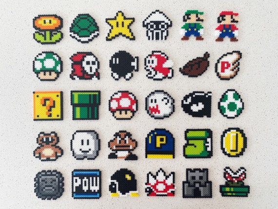 Super Mario Bros Elements Perler Beads Art Nintendo Video - Etsy 日本