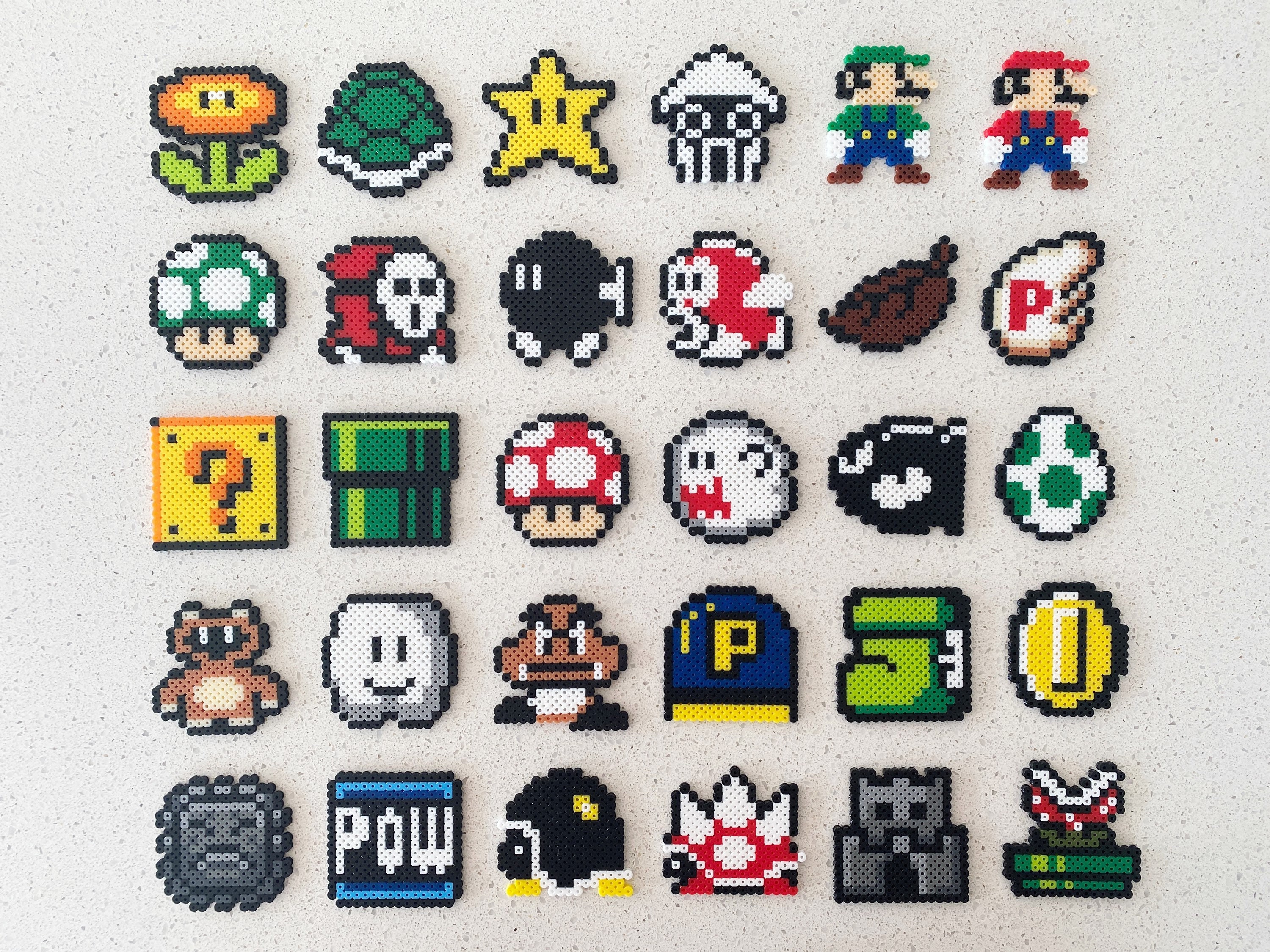 EVORETRO Pixel Art Bead Fuse Beads Perler Compatible Large Kit Colorful Bead Create 2D Pixelated Wall Art, Retro Video Games Characters