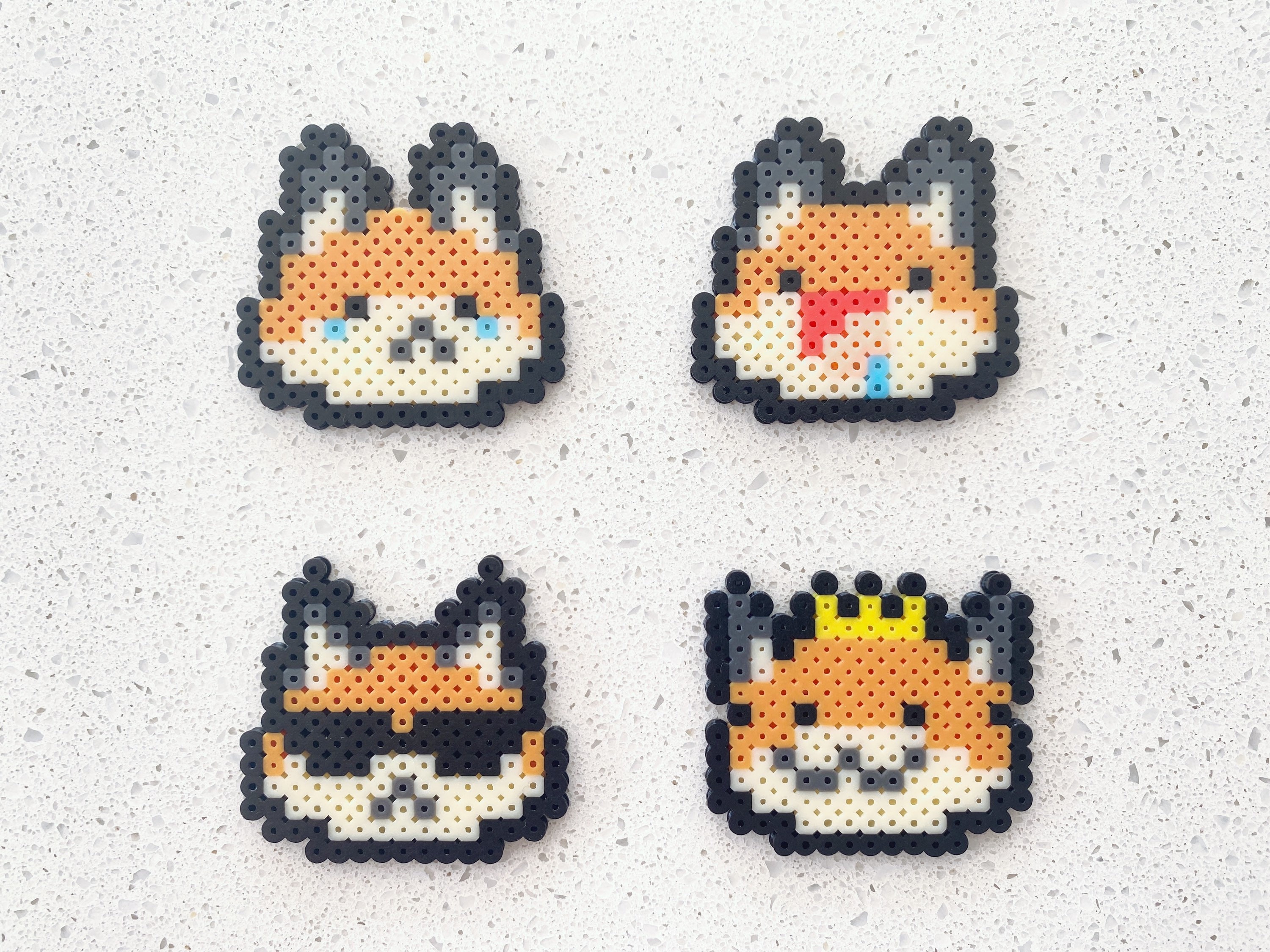 Cute Fox Emoji pixel Perler Beads Art Can Be Fridge Etsy