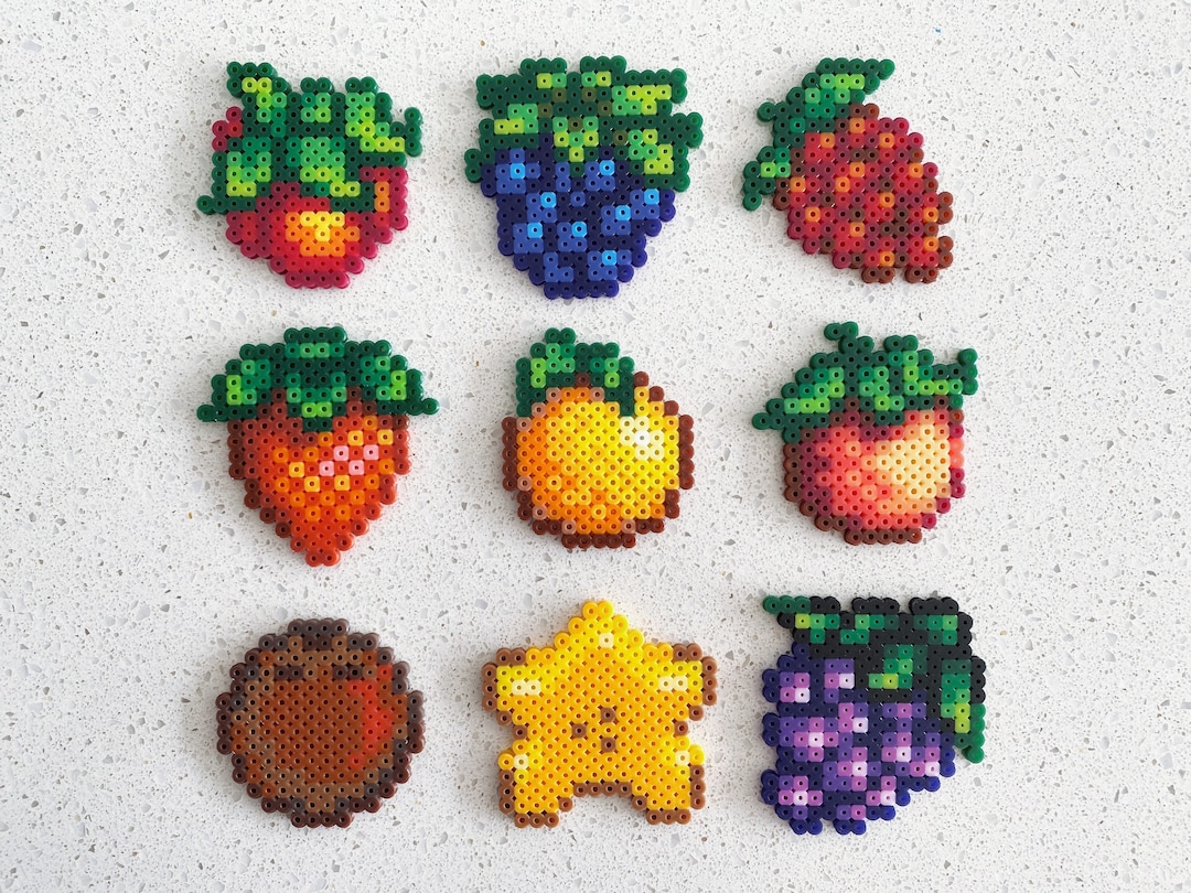 Stardew Valley-fruitsseries 1pixel Perler Beads Art, Can Be Fridge