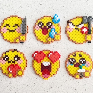 Emoji-3D Pixel Art perles perler, peut être un aimant pour réfrigérateur, un porte-clé, une breloque téléphone et un badge !