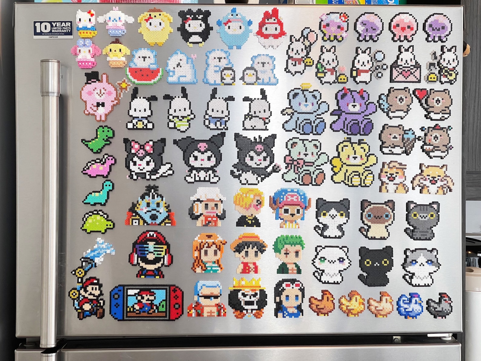 Polar Bear and Little Penguin Perler Beads Art, Can Be Fridge