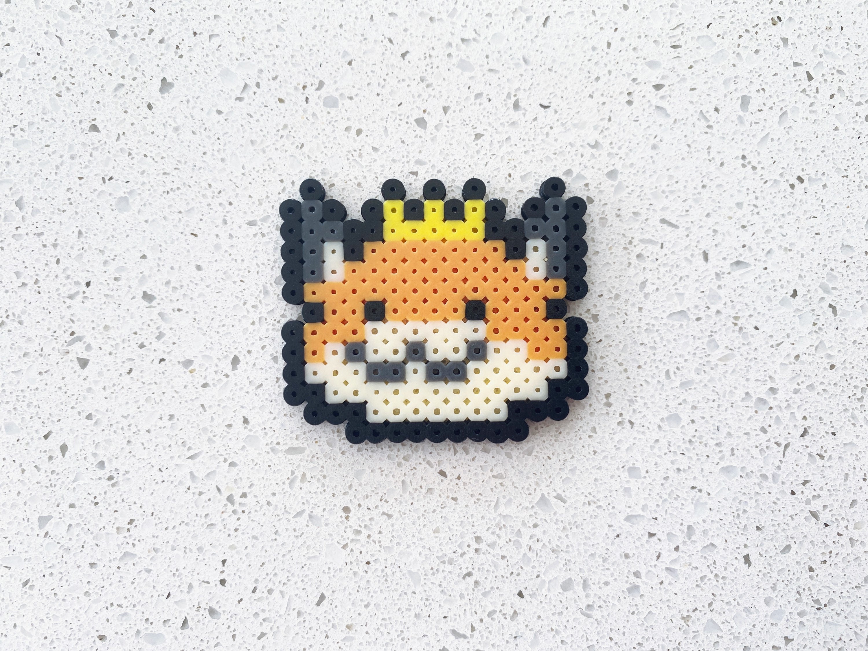 Cute Fox Emoji pixel Perler Beads Art Can Be Fridge Magnet - Etsy