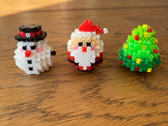 Christmas, Santa Claus, Snowman, Christmas Tree-perler Beads Art, 3D Perler  Beads Figure, Christmas Tree Ornament 