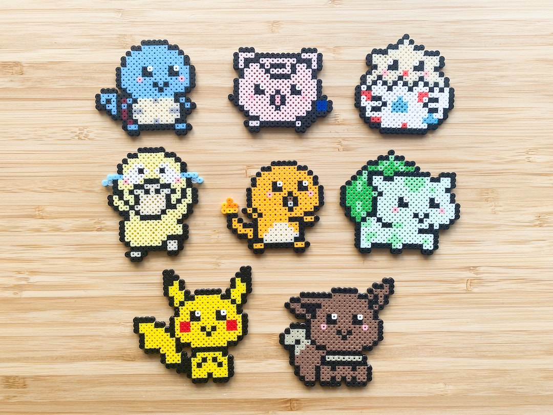 Pokémon Characters- Perler Beads Art, Can Be Fridge Magnet, Keychain, Phone  Charm and