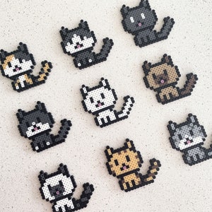 Mini Cats-pixel Perler Beads Art, Can Be Fridge Magnet, Keychain, Phone ...