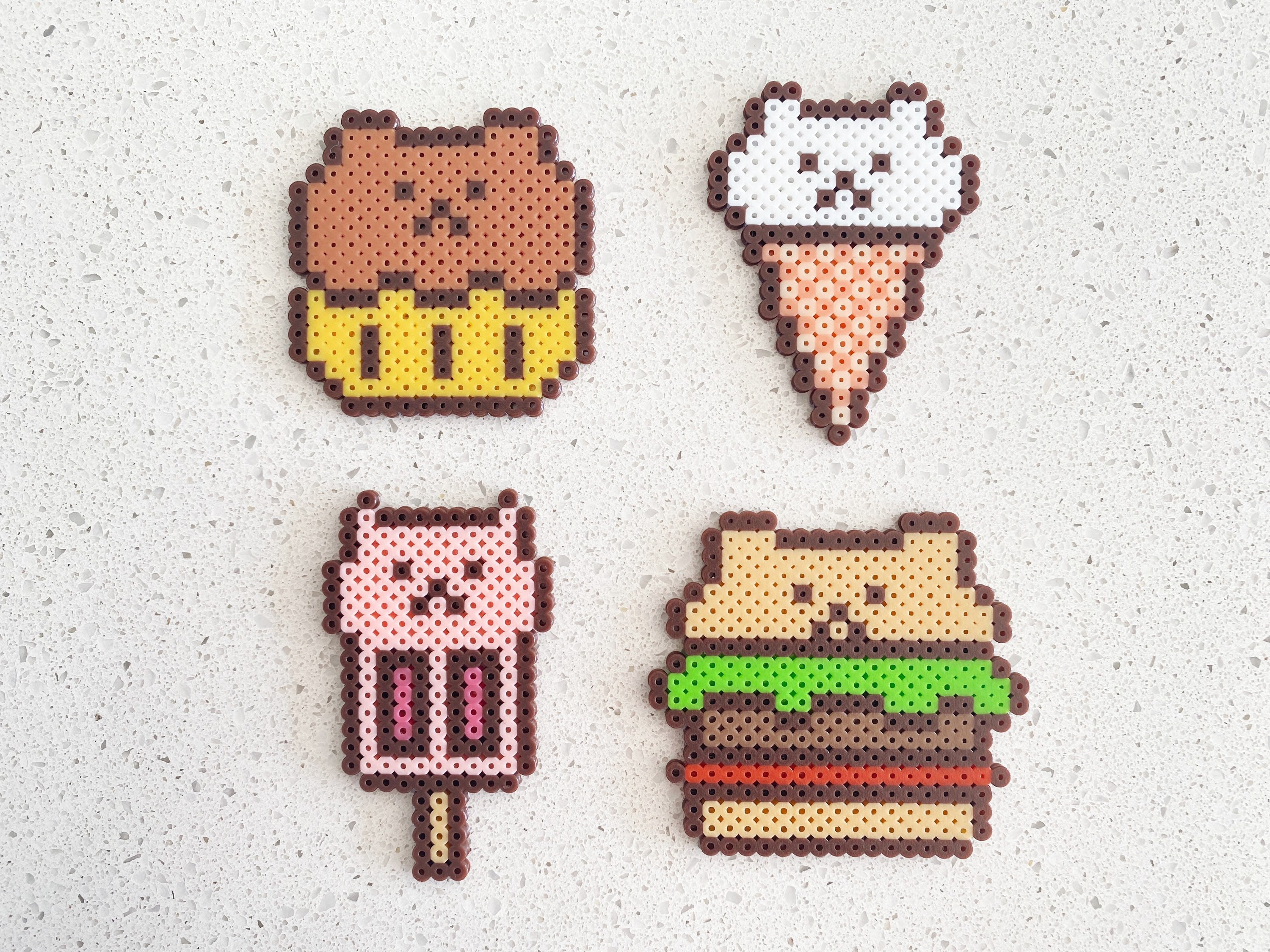 Kawaii Fast Food Perler Magnets Pixel Art Junk Food Burger 55 OFF